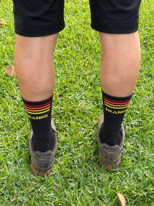 MTB Crew Sock - Race Stripes - Frankd MTB Apparel
