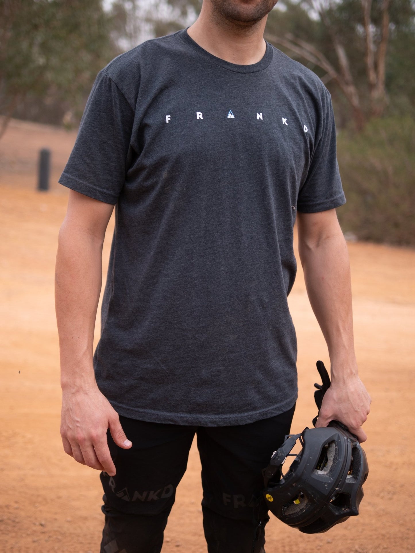 Wordmark Tech Tee Charcoal - Frankd MTB Apparel