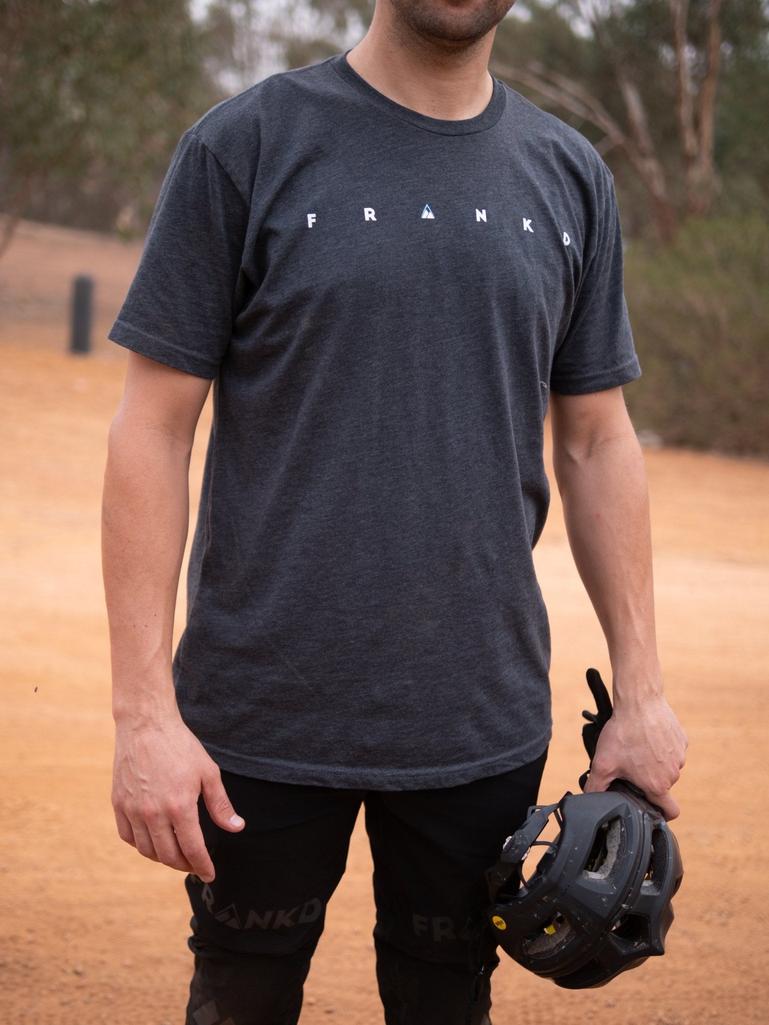 Wordmark Tech Tee Charcoal - Frankd MTB Apparel