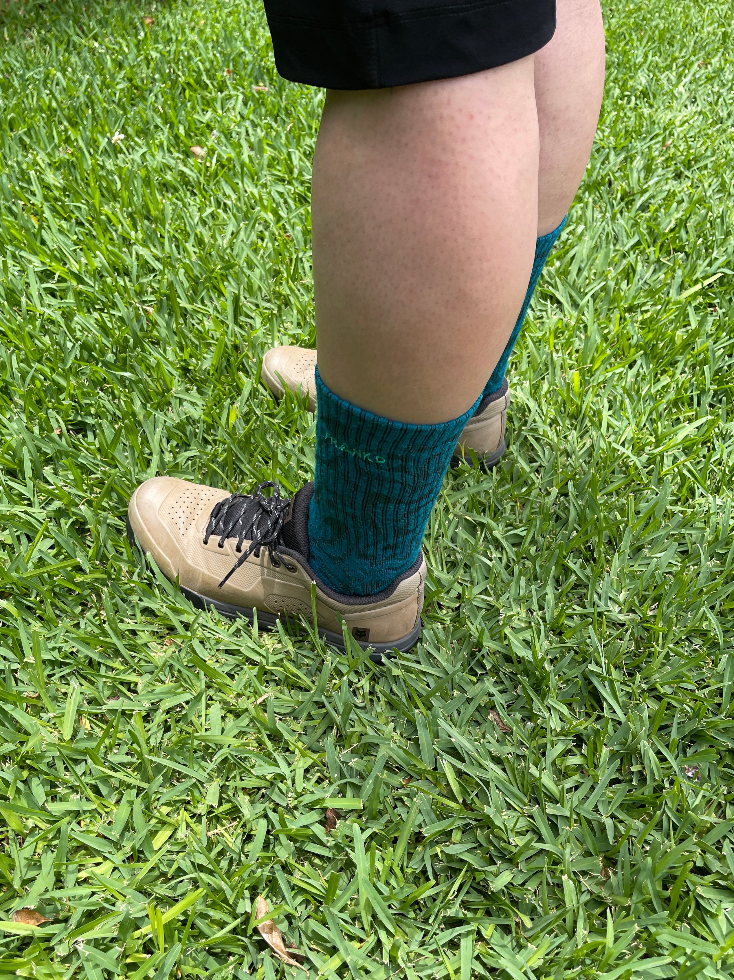 Jacquard Crew Sock - Lake Blue – Frankd MTB Apparel