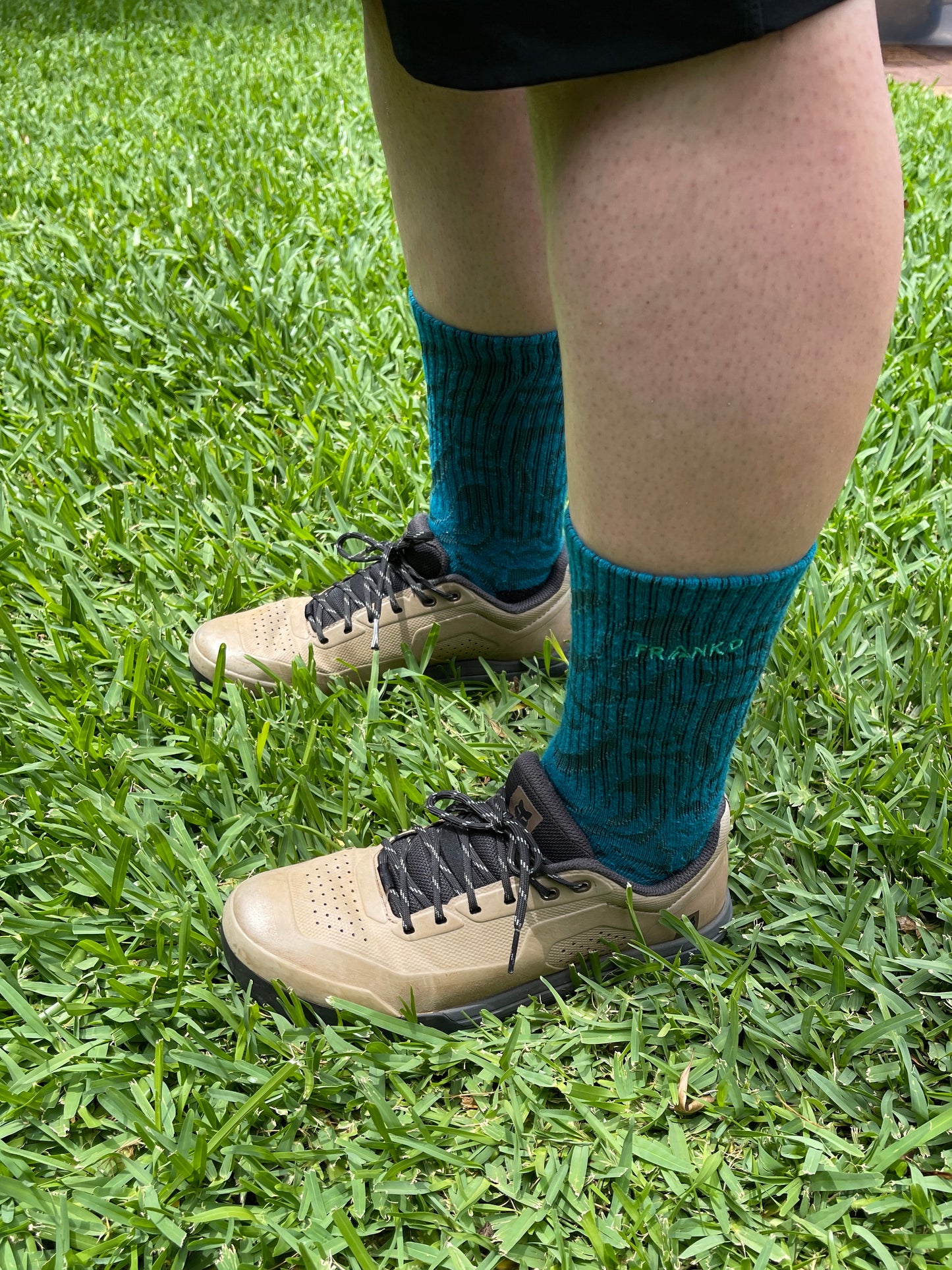 Jacquard Crew Sock - Lake Blue