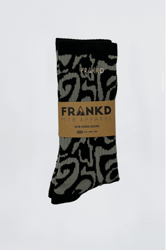 Jacquard Crew Sock - Granite - Frankd MTB Apparel