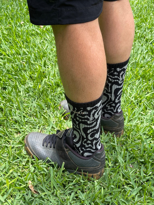 Jacquard Crew Sock - Granite - Frankd MTB Apparel