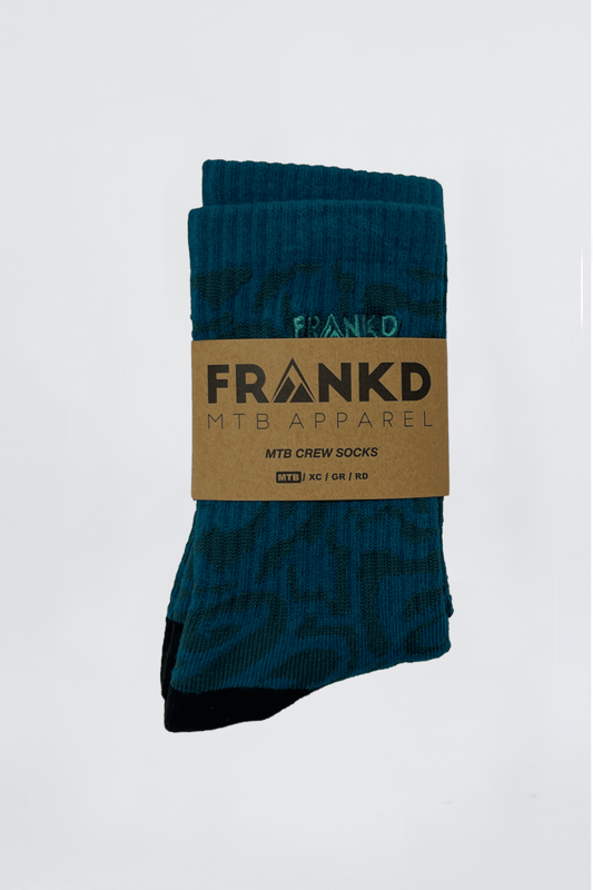 Jacquard Crew Sock - Lake Blue - Frankd MTB Apparel
