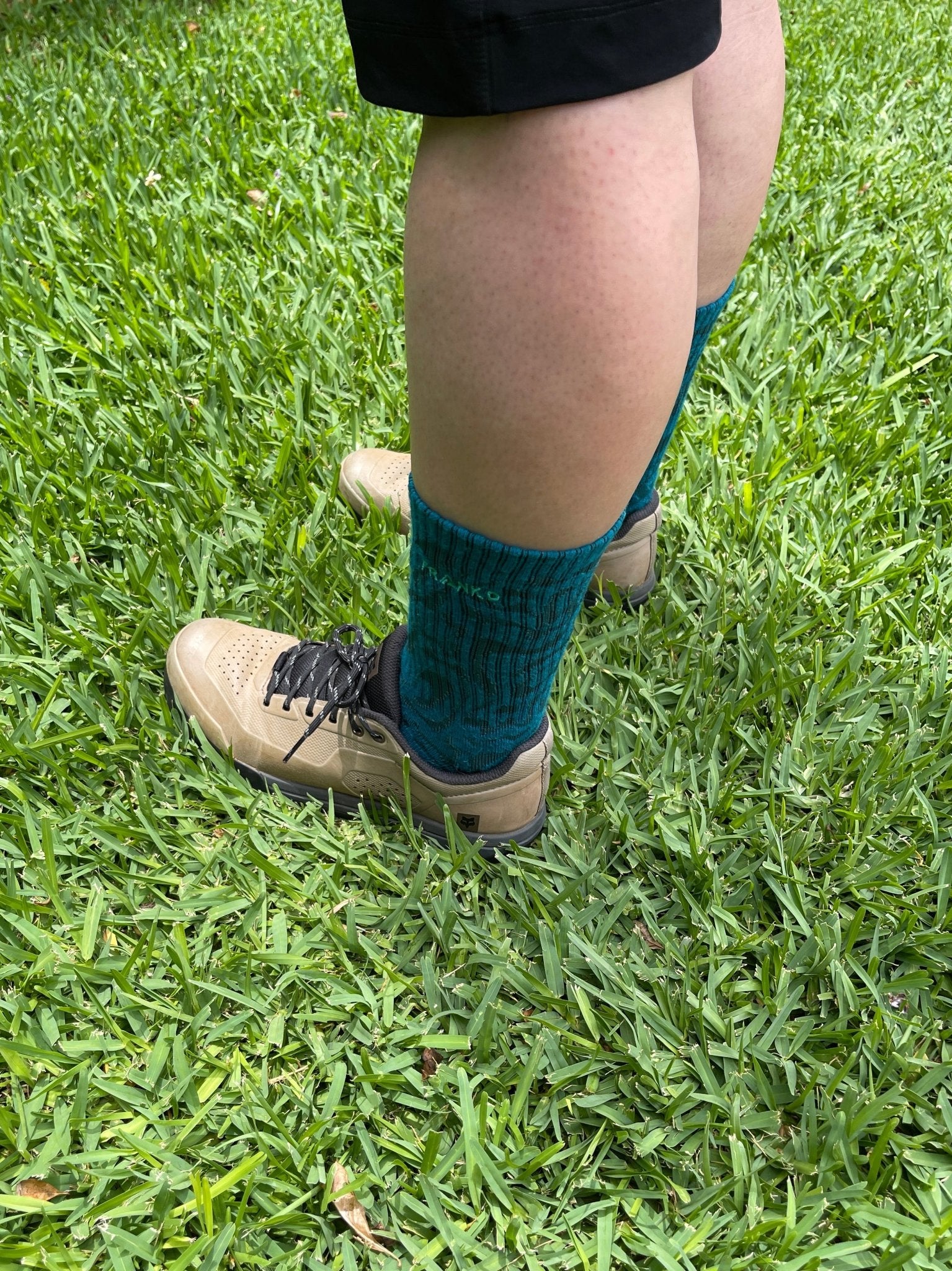 Jacquard Crew Sock - Lake Blue - Frankd MTB Apparel