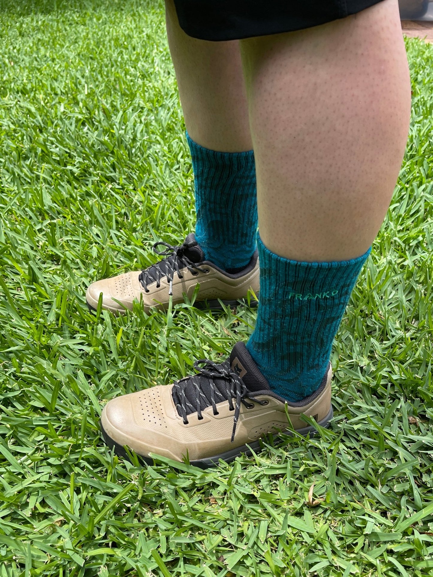 Jacquard Crew Sock - Lake Blue - Frankd MTB Apparel