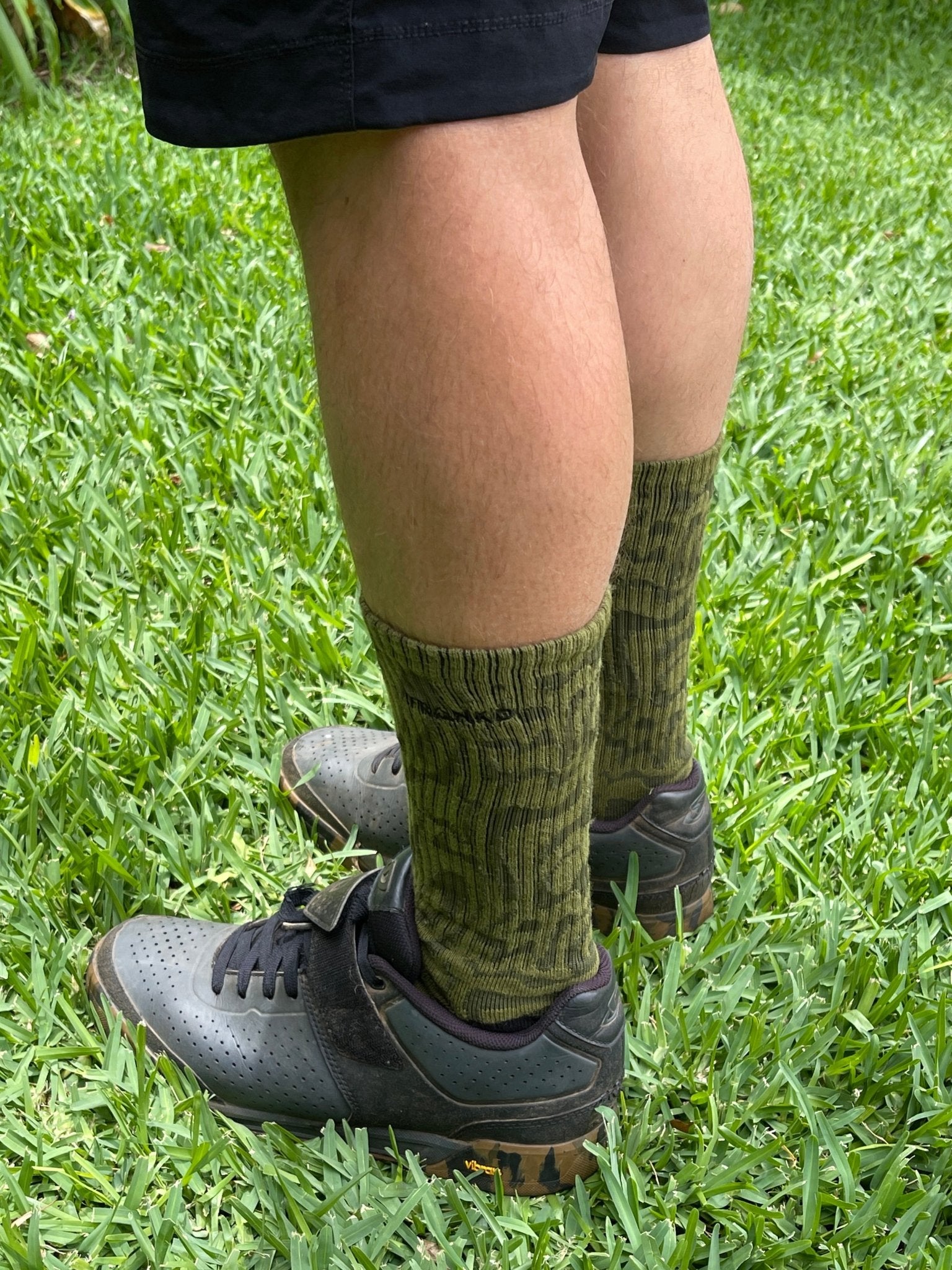 Jacquard Crew Sock - Moss - Frankd MTB Apparel