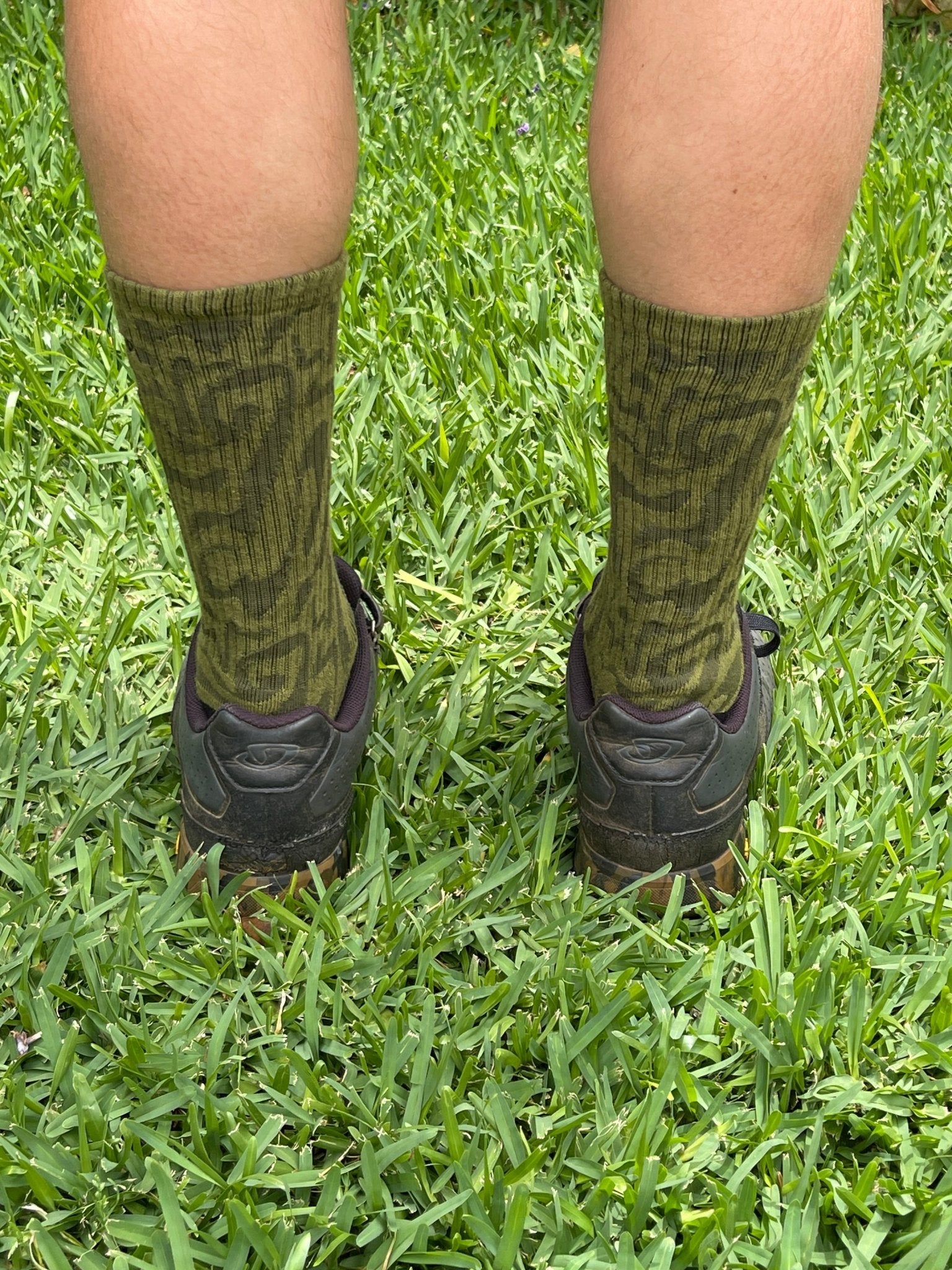 Jacquard Crew Sock - Moss - Frankd MTB Apparel