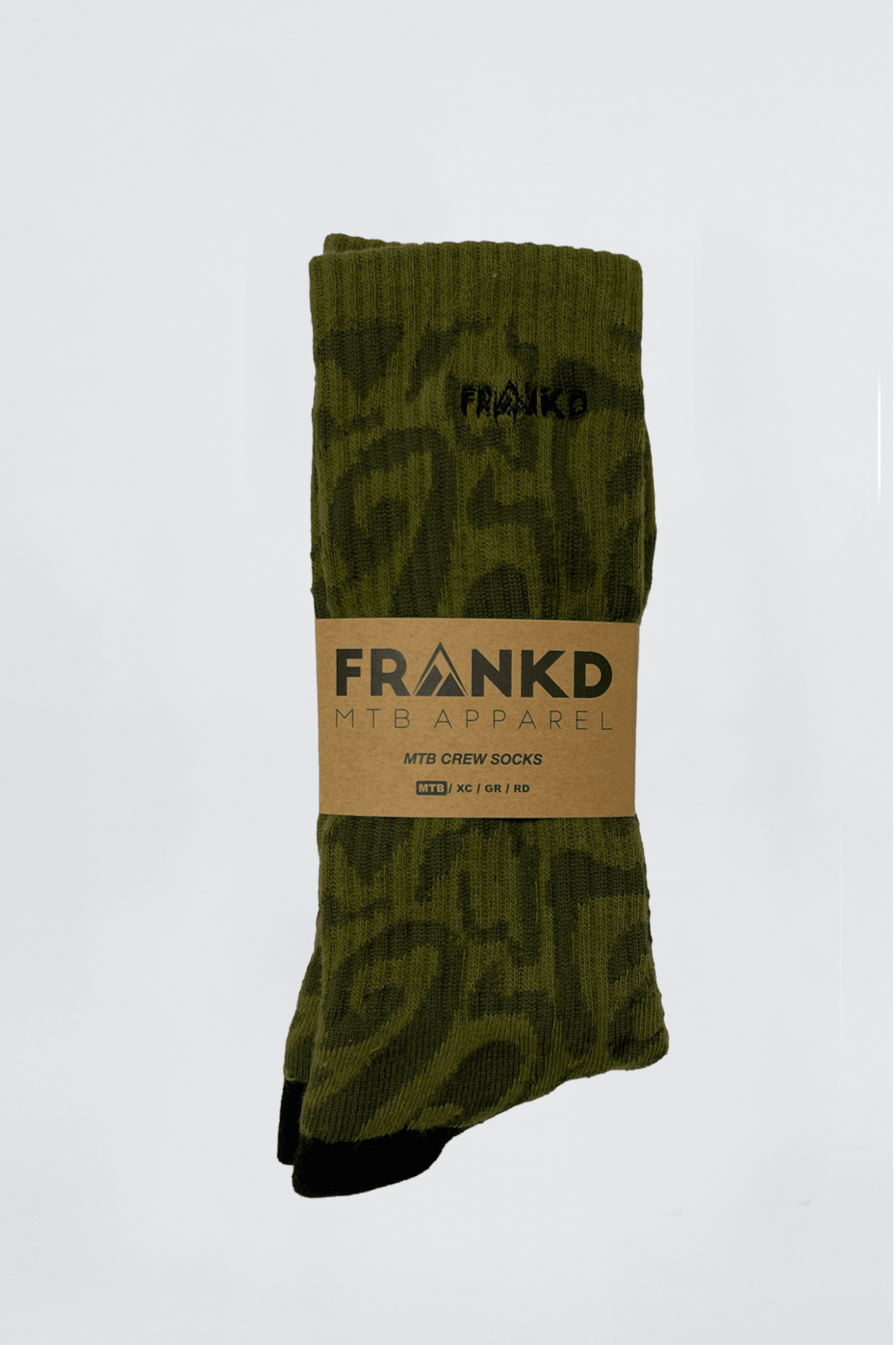 Jacquard Crew Sock - Moss - Frankd MTB Apparel