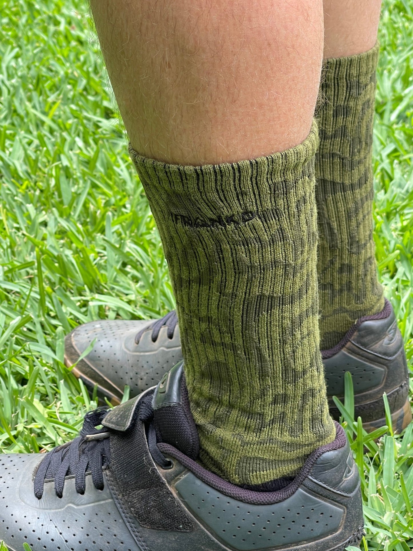 Jacquard Crew Sock - Moss - Frankd MTB Apparel