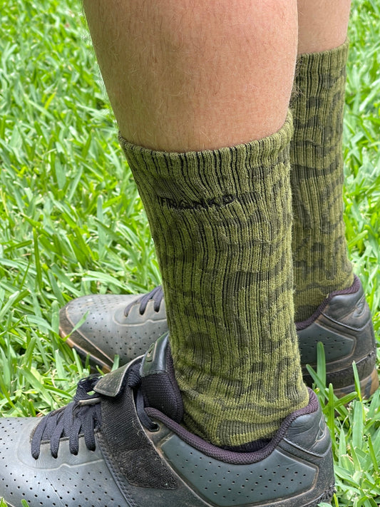 Jacquard Crew Sock - Moss - Frankd MTB Apparel